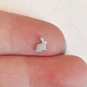 Tiny Silver Bunny Pick Your Post Earring. Perfect for Helix, Cartilage, Tragus or Labret Piercings.