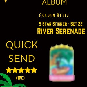 1 PC -  River Serenade - Set 22 - Posh Pets Album - Monopoly Go - Golden Blitz - Quick Send
