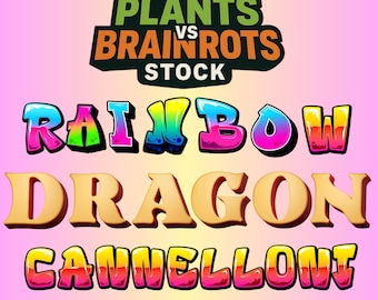 2 PC Rainbow Dragon Cannelloni - Plants vs Brainrots - Roblox - (Limited)