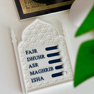 Salah Prayer Tracker for Kids & Adults | Islamic Prayer Chart | Ramadan Learning Tool | Muslim Gift | Mosque Decor image 3