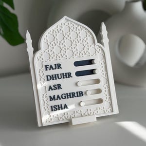 Salah Prayer Tracker for Kids & Adults | Islamic Prayer Chart | Ramadan Learning Tool | Muslim Gift | Mosque Decor image 4