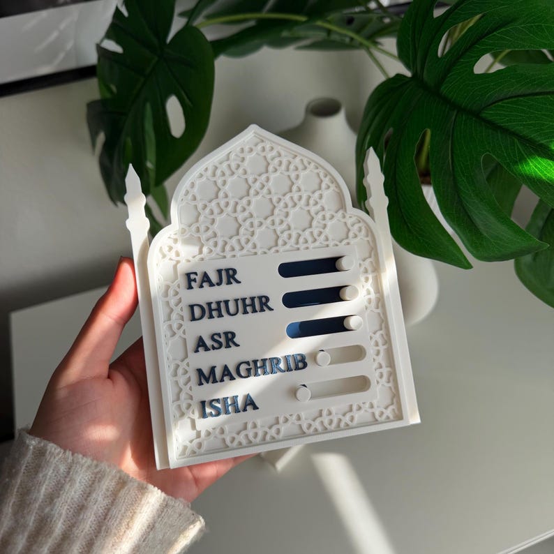 Salah Prayer Tracker for Kids & Adults | Islamic Prayer Chart | Ramadan Learning Tool | Muslim Gift | Mosque Decor image 2