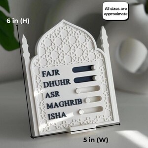 Salah Prayer Tracker for Kids & Adults | Islamic Prayer Chart | Ramadan Learning Tool | Muslim Gift | Mosque Decor image 6