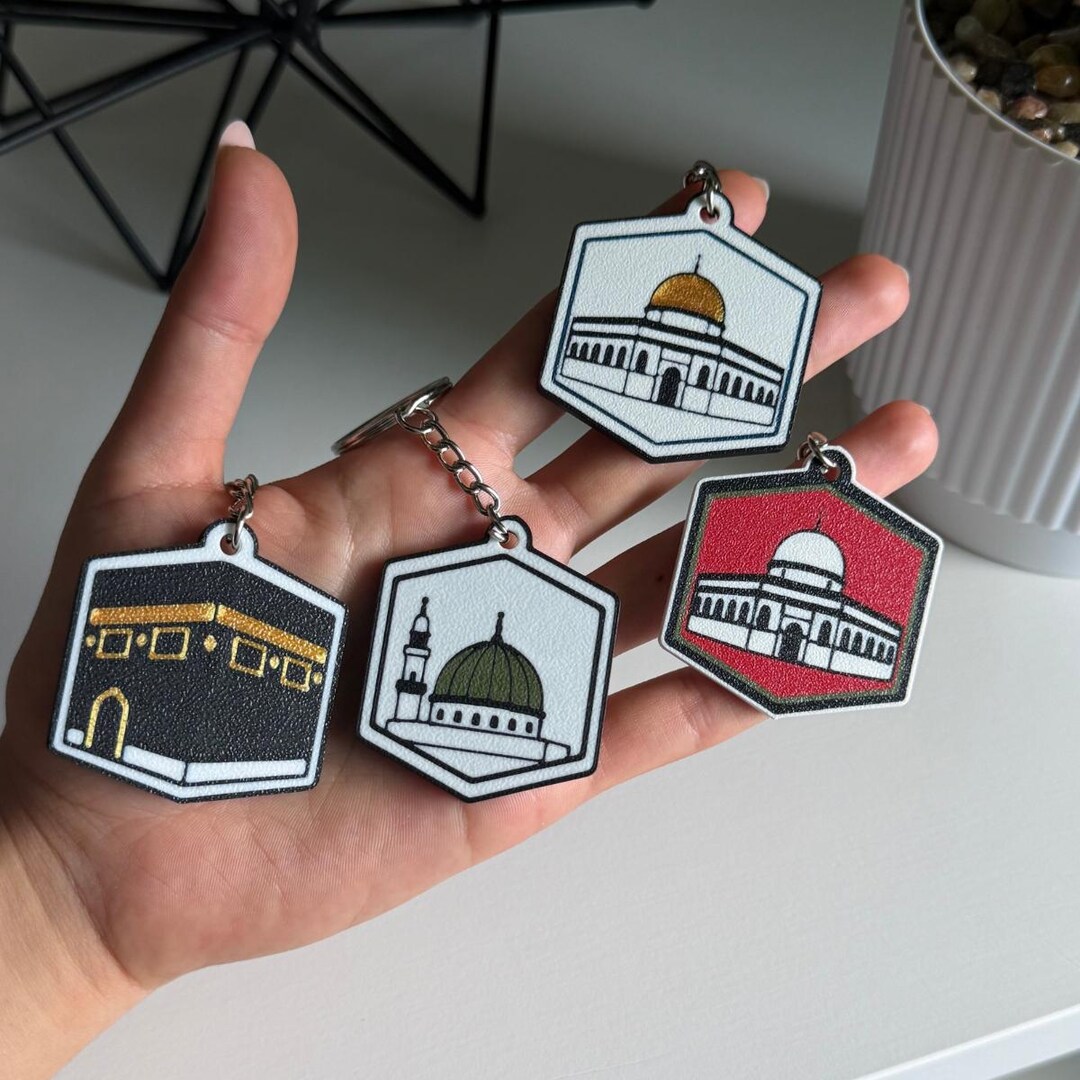Islamic Landmark Keychain Set | Kaaba, Masjid Nabawi & Masjid Al-aqsa ...