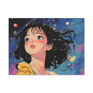 Retro Anime Girl Wall Art