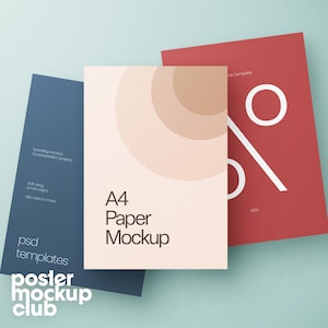 A4 Poster Mockup Scene: Triple Display PSD Template (Digital Download)