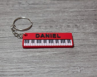 Aangepast naamplaatje piano – gepersonaliseerde muzieksleutelhanger – cadeau voor muzikant – 3D-geprint