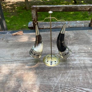 Drinking horns with stand  for Wedding, Viking Drinking Horn, personalized gift