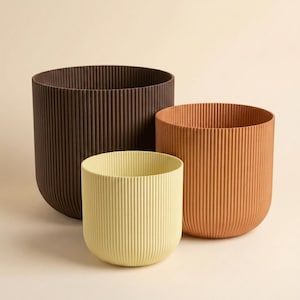 The Forma Trio Nesting Planter Set of 3, 3D Printed Nesting Plant Pots, Minimalist Indoor Planter Gift Bundle, Made in Australia