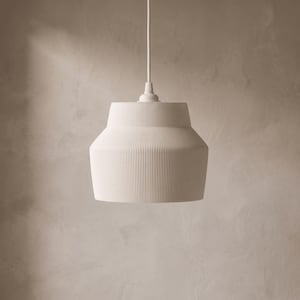 Pantalla de lámpara colgante Micones, pantalla de techo acanalada impresa en 3D, pantalla de lámpara minimalista moderna, iluminación escandinava, fabricada en Australia.