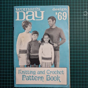 Vintage 1969 Knitting and Crochet Pattern Book 82 pages