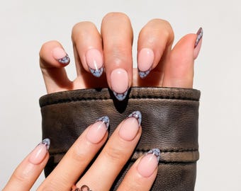 Ocean Scale Almond Press On Nails