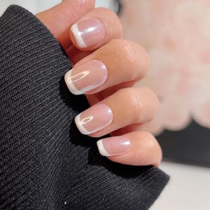 Klassische Perlen Französische Spitze Press-On Nägel