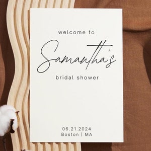 Bridal Shower Welcome Sign Template, Modern Calligraphy, Editable, Simple, Elegant, Classy, Printable, INSTANT Download