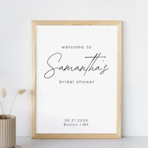 Bridal Shower Welcome Sign Template, Modern Calligraphy, Editable, Simple, Elegant, Classy, Printable, INSTANT Download