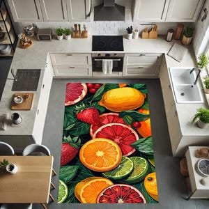 Colorful Rug,Fruity Rug,Kitchen Rug,Custom Rug,Food Rug,Lemon Rug,Pattern Rug,Washable Rug,Modern Rug,Soft Rug,Anti-Slip Rug,Strawberry Rug