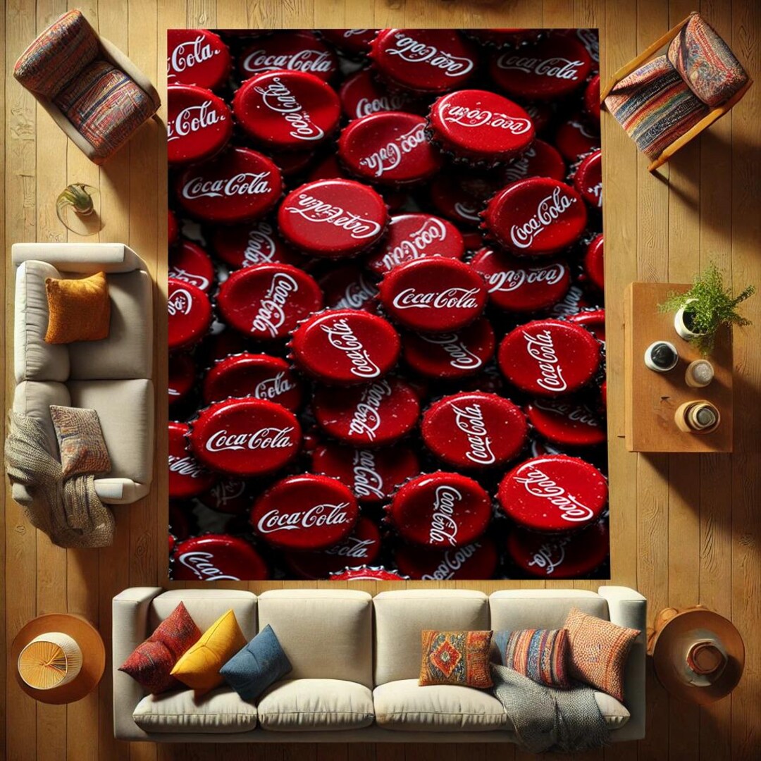 Coca Cola Round Rug Coca Cola Rug,coke Rug,cola Rug,coca Cola Decor,coke Cap Rug,anti-slip ...