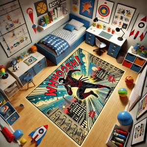 Ninja Assassins Rug,Boys Room Rug,Living Room Rug,Girls Room Rug,Ninja Warrior Rug,Anti-Slip Rug,Washable Rug,Soft Rug,Black Ninja Rug