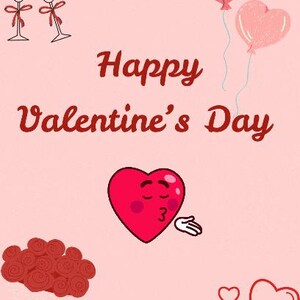 Valentijnsdag kaart downloadbare kaart Vliegend kussend hart beste romantische kaart digitale kaart
