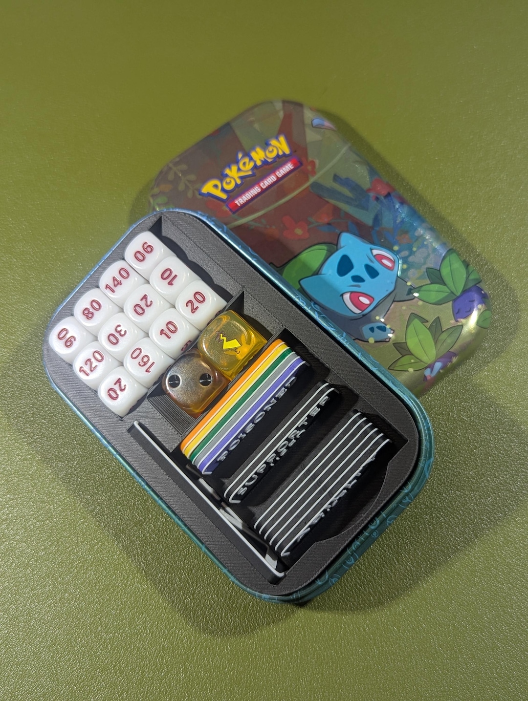 Pokemon TCG Mini Tin Organizer, Status Markers, 3D Printed Insert - Etsy