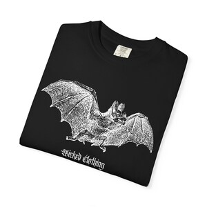Gothic Bat Horror T-shirt, Unisex Tee, Creepy Shirt, Unique Goth Clothing, Occult Apparel, Alternative Shirt, Dark Aesthetic