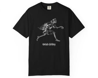 Gothic Skeleton T-shirt, Horror Graphic Tee, Occult Clothing