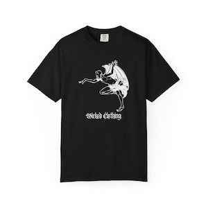 Tip Toe Demon Horror T-shirt, Unisex Tee, Creepy Shirt, Unique Goth Clothing, Occult Apparel, Alternative Shirt, Dark Aesthetic