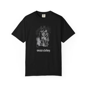 Gothic Robed Skeletons Horror T-shirt, Unisex Tee, Creepy Shirt, Unique Goth Clothing, Occult Apparel, Alternative Shirt, Dark Aesthetic