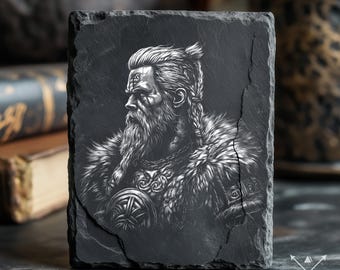 Archivo PNG de guerrero vikingo para grabado en pizarra - Lightburn, diseño de grabado, descarga digital para grabado láser, archivo láser vikingo, 002