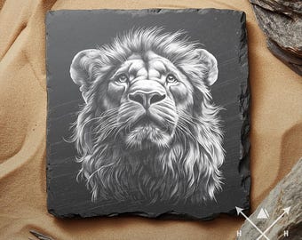 León - Lightburn, diseño de grabado, descarga digital para grabado láser, PNG