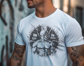 Sin dolor no hay ganancia SVG, DXF, PNG - Proyectos de grabado láser o corte de vinilo, Gimnasio, Levantamiento de pesas, Poder, Guerrero