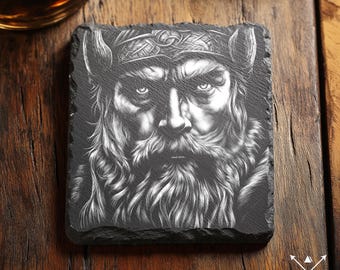 Archivo PNG de guerrero vikingo para grabado en pizarra - Lightburn, diseño de grabado, descarga digital para grabado láser - 001