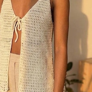 häkeln Netz Weste Muster PDF, Sommer Strand Cover Up Top Anleitung, digitaler Download