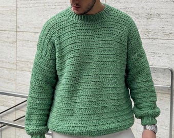 Easy Crochet Pullover Sweater Pattern – Reversible Design (PDF Pattern)