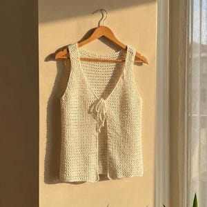 Padrão de colete de malha de crochê em PDF, tutorial de saída de praia para o verão, download digital