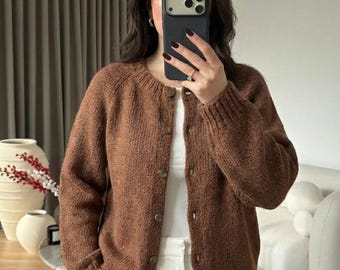 Beginner Knit Cardigan Pattern, Lightweight Alpaca Blend (PDF Pattern)