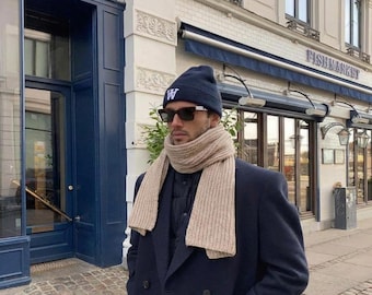 Mens Knit Scarf Pattern – Easy Ribbed Design, Valentine's Gift (PDF Pattern)
