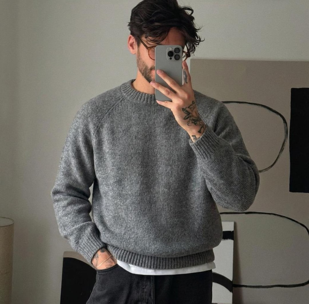 Mens Raglan Sweater Knitting Pattern – Minimalist Knit Jumper (PDF ...