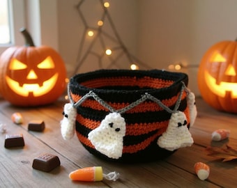 Halloween Häkelanleitung: Geist Korb DIY (PDF)