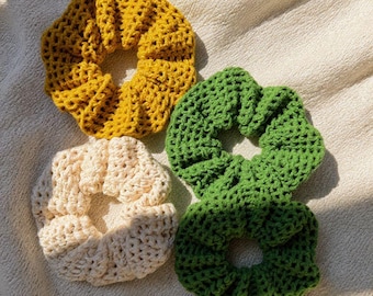 Crochet Scrunchie Pattern, Easy 90s Hair Tie PDF Tutorial, Beginner Friendly, Quick DIY Gift