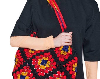 Crochet Granny Square Tote Bag Pattern – Vintage Style DIY Crochet PDF