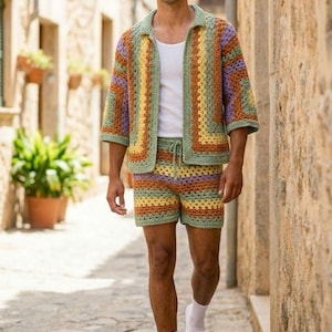 Granny Square Crochet Top & Shorts Pattern: Easy PDF Tutorial Valentine's Day Gift