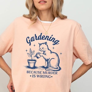 Gardening Mice Because Murder Is Wrong T-Shirt, Funny Retro Gardening Shirt, Gardening Sweatshirt, Plant Lover Gift, Gardening Meme Tee