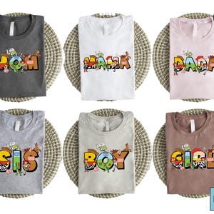 Camiseta familiar a juego de Toy Story, camiseta de mamá, papá, abuela, papá, hermana, niño, niña, Woody, Buzz, Alien, Hamm, camiseta de personajes de Disney Pixar