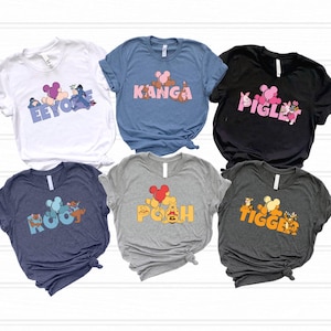 Disney Character T-Shirt, Winnie The Pooh Shirt, Eeyore Piglet Tigger Roo Kanga Shirt, Disney Balloon Pooh Sweatshirt, Family Matching Shirt