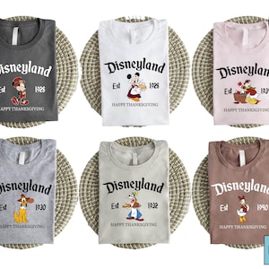 Mickey And Friends Thanksgiving T-Shirt, Disney Family Fall Shirt, Happy Disney Tee, Mickey Minnie Goofy Pluto Donald Daisy Sweatshirt