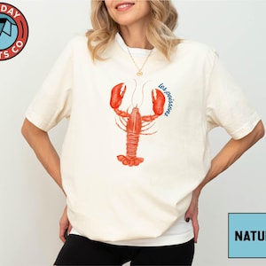 Les Poissons Lobster T-Shirt, French Coastal Nautical Sweatshirt, Vintage Red Lobster Graphic Sweater, Ocean Seafood Summer Trip Shirt