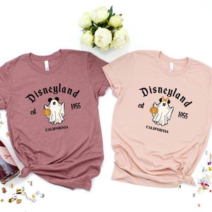 Disneyland Ghost Halloween Shirt, Mickey and Minnie Ghost T-Shirt, Retro Disneyland Est 1955 California Tee, Disney Family Halloween Sweater