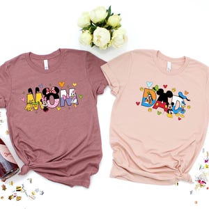 Disney Mom And Dad Shirt, Matching Minnie Mickey Goofy Pluto Donald Daisy Tee, Family Vacation Parents T-Shirt, Disney Gift Sweatshirt
