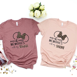 Making Memories Disney Mom And Mini Shirt, Matching Mama And Mini Mouse Tee, Leopard Disney Family Trip Shirt, Mother&#39;s Day Gift